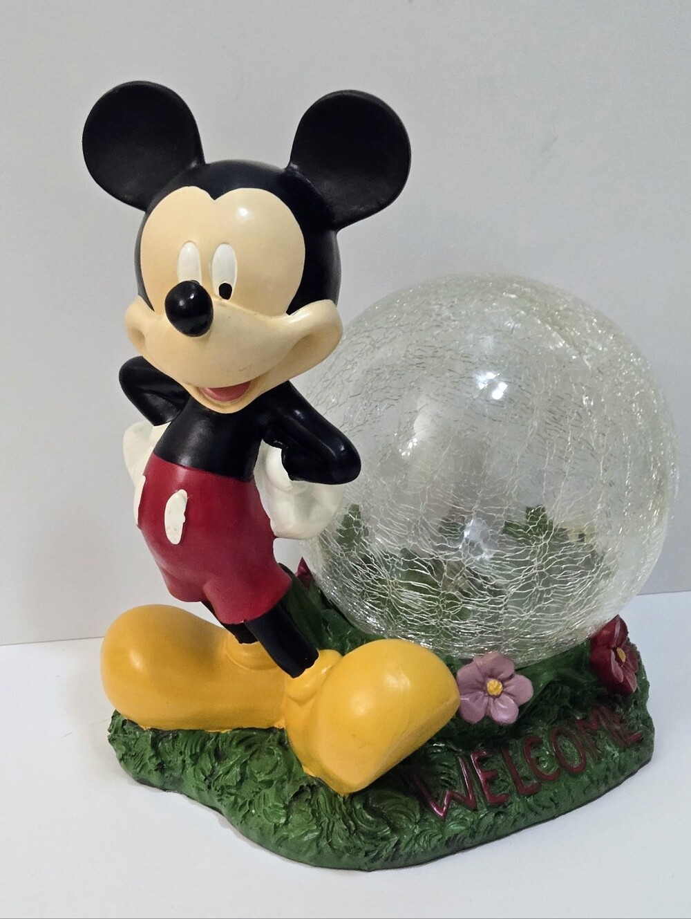 Disney Mickey Mouse Welcome Solar Garden Light Statue